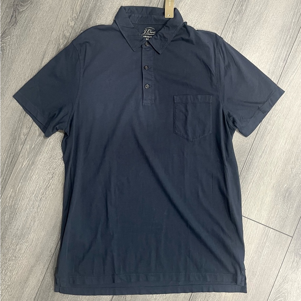 J. Crew Dark Blue Polo Shirt NWT XL Broken in